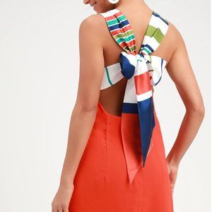Lulus Orange TieBack Dress NWT